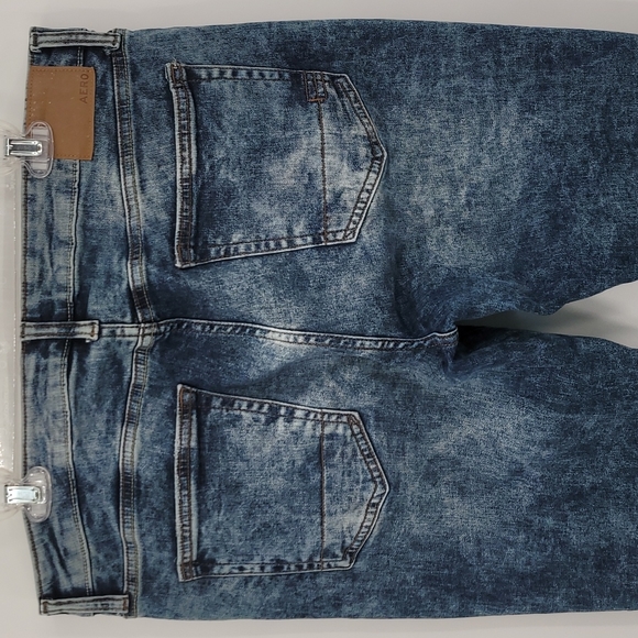 Aeropostale Skinny Jeans Distressed Acid Wash Casual Blue Size 34x32 - Picture 9 of 12